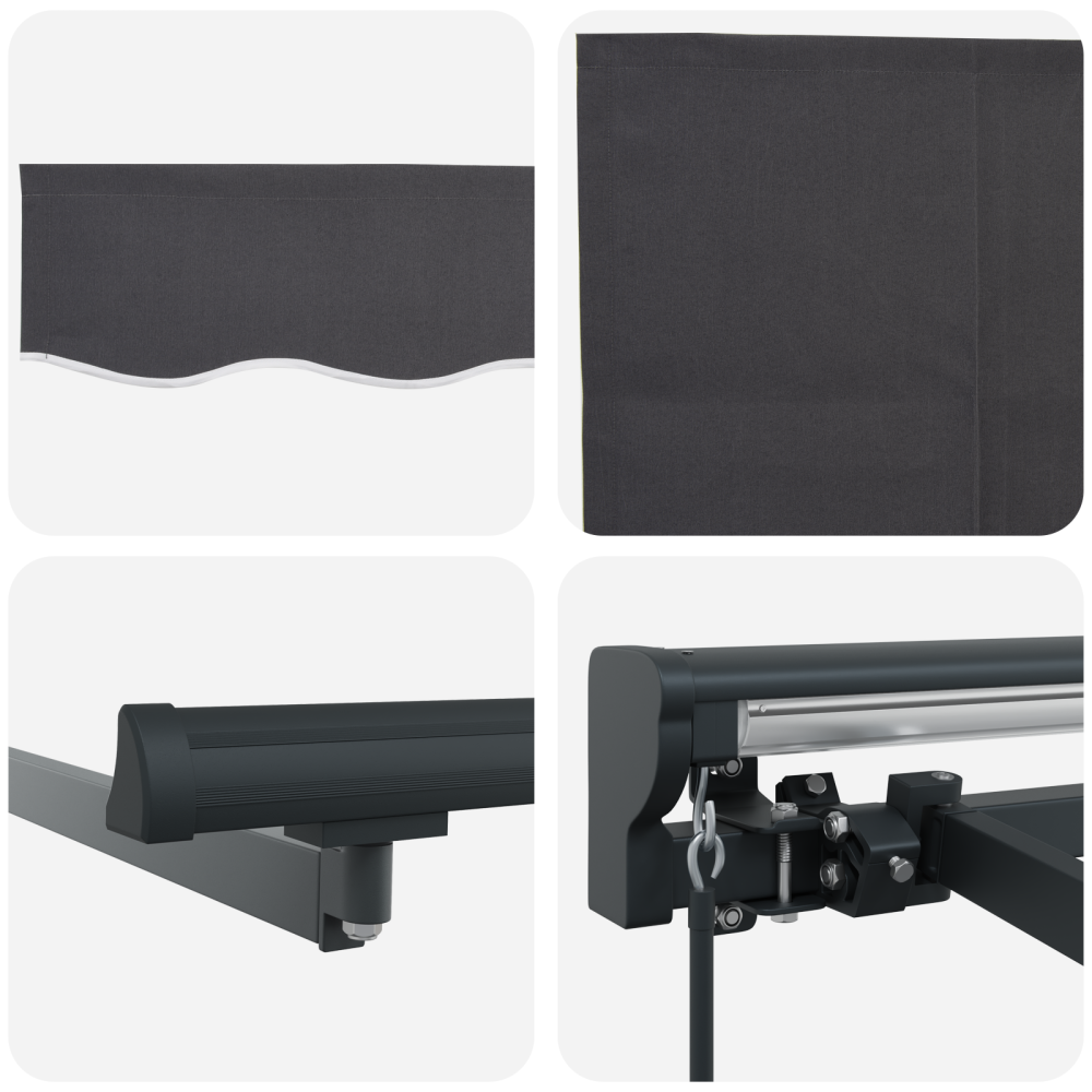 Produktbild för Utfällbar markis Antracit 400 × 300 cm Polyester och aluminium