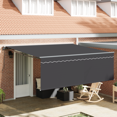 vidaXL Utfällbar markis Antracit 400 × 300 cm Polyester och aluminium