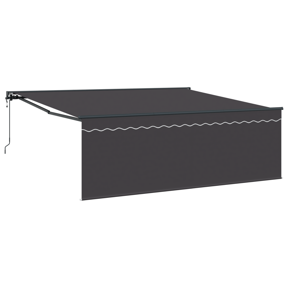Produktbild för Utfällbar markis Antracit 400 × 300 cm Polyester och aluminium