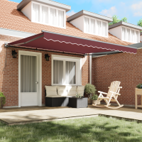 Produktbild för Markisram Vinröd 400 × 300 cm Polyester med PU-beläggning