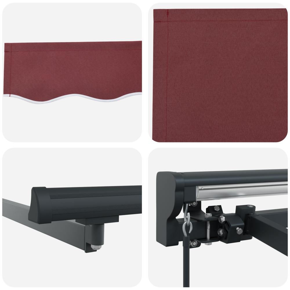 Produktbild för Markisram Vinröd 400 × 300 cm Polyester med PU-beläggning