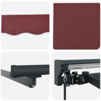 Produktbild för Markisram Vinröd 400 × 300 cm Polyester med PU-beläggning