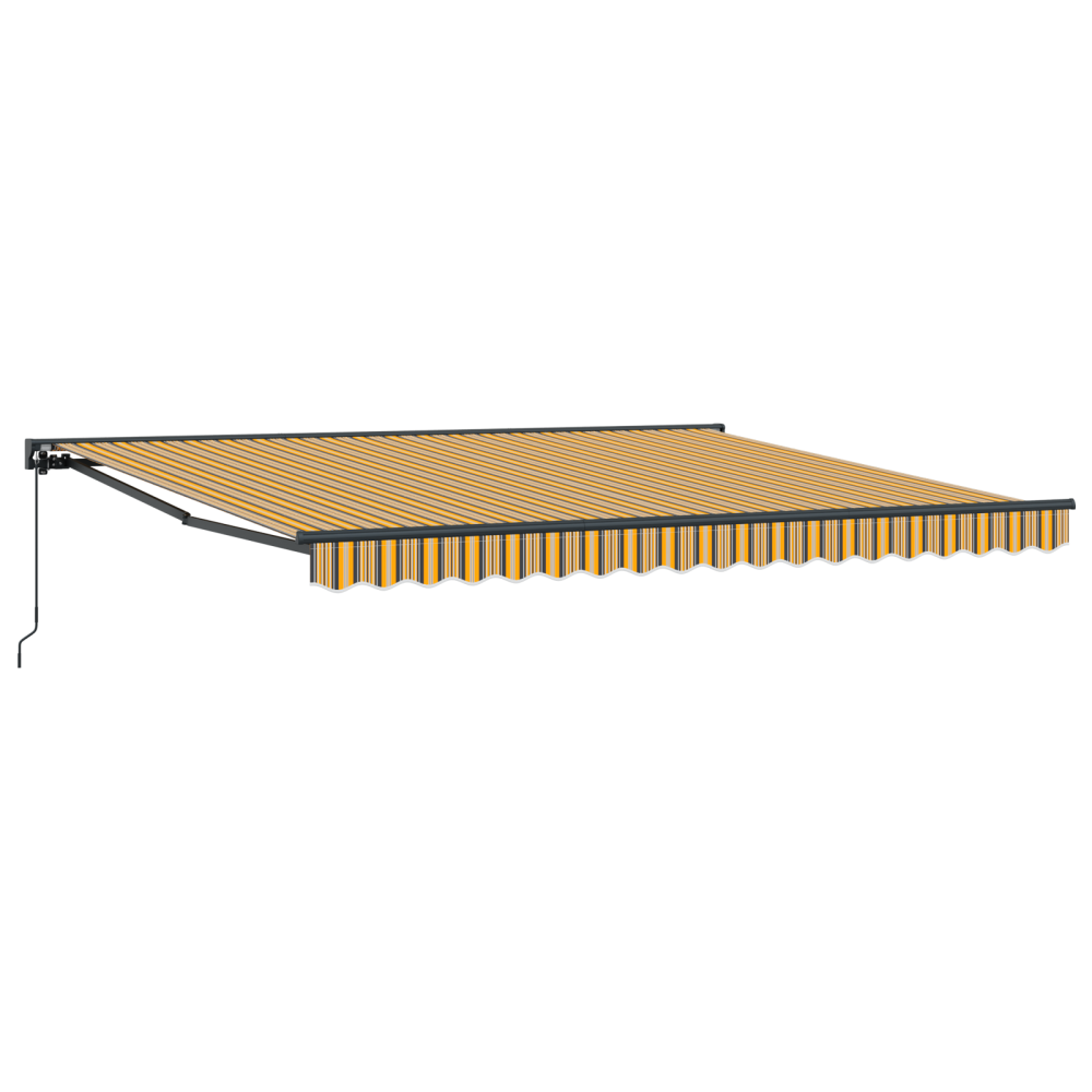 Produktbild för Markisram Gul och Grå 400 × 300 cm Polyester med PU-beläggning