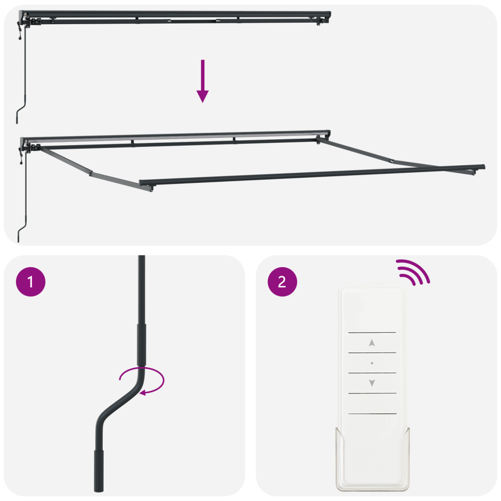 Produktbild för Markisram Svart 400 × 300 cm Polyester med PU-beläggning