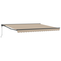 Produktbild för Markisram Beige 400 × 300 cm Polyester med PU-beläggning