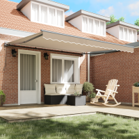 Produktbild för Markisram Beige 400 × 300 cm Polyester med PU-beläggning