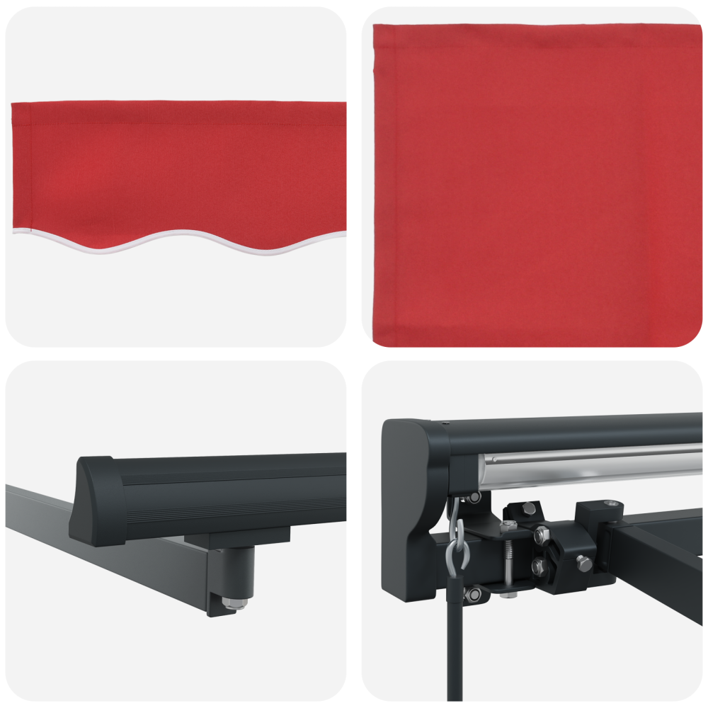 Produktbild för Markisram Röd 400 × 300 cm Polyester med PU-beläggning