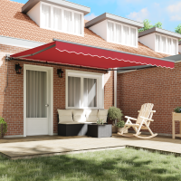Produktbild för Markisram Röd 400 × 300 cm Polyester med PU-beläggning