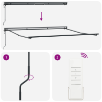 Produktbild för Markisram Röd 400 × 300 cm Polyester med PU-beläggning
