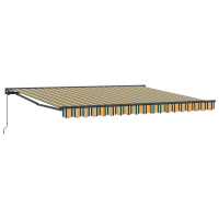 Produktbild för Markisram Grön och Gul 400 × 300 cm Polyester med PU-beläggning