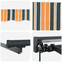 Produktbild för Markisram Grön och Gul 400 × 300 cm Polyester med PU-beläggning