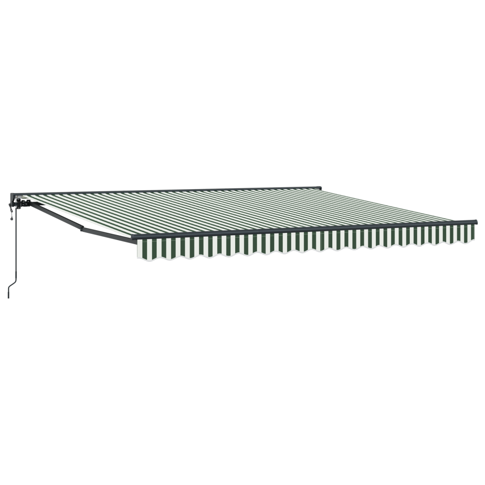 Produktbild för Markisram Grön och Vit 400 × 300 cm Polyester med PU-beläggning