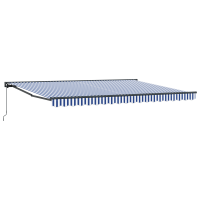 Produktbild för Markisram Blå och Vit 450 × 300 cm Polyester med PU-beläggning
