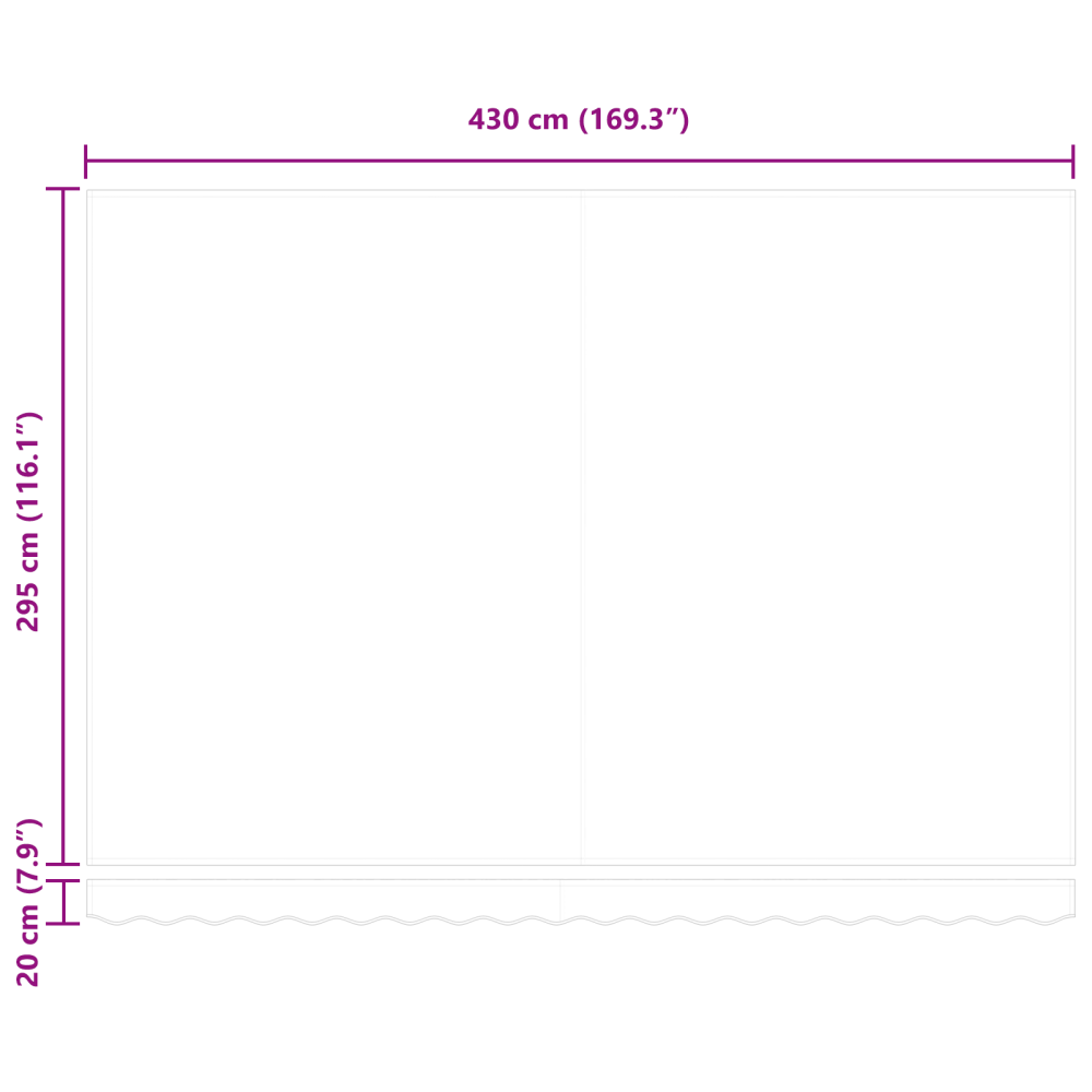 Produktbild för Markisram Blå och Vit 450 × 300 cm Polyester med PU-beläggning