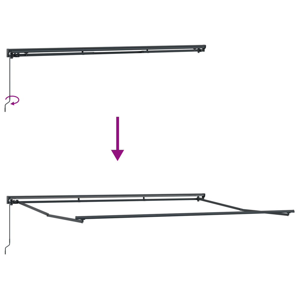 Produktbild för Utfällbar markis Blå och Vit 400 × 300 cm