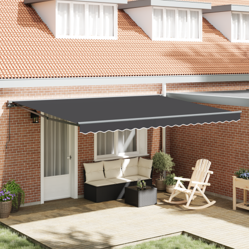vidaXL Markisram Antracit 450 × 300 cm Polyester med PU-beläggning