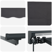 Produktbild för Markisram Antracit 450 × 300 cm Polyester med PU-beläggning