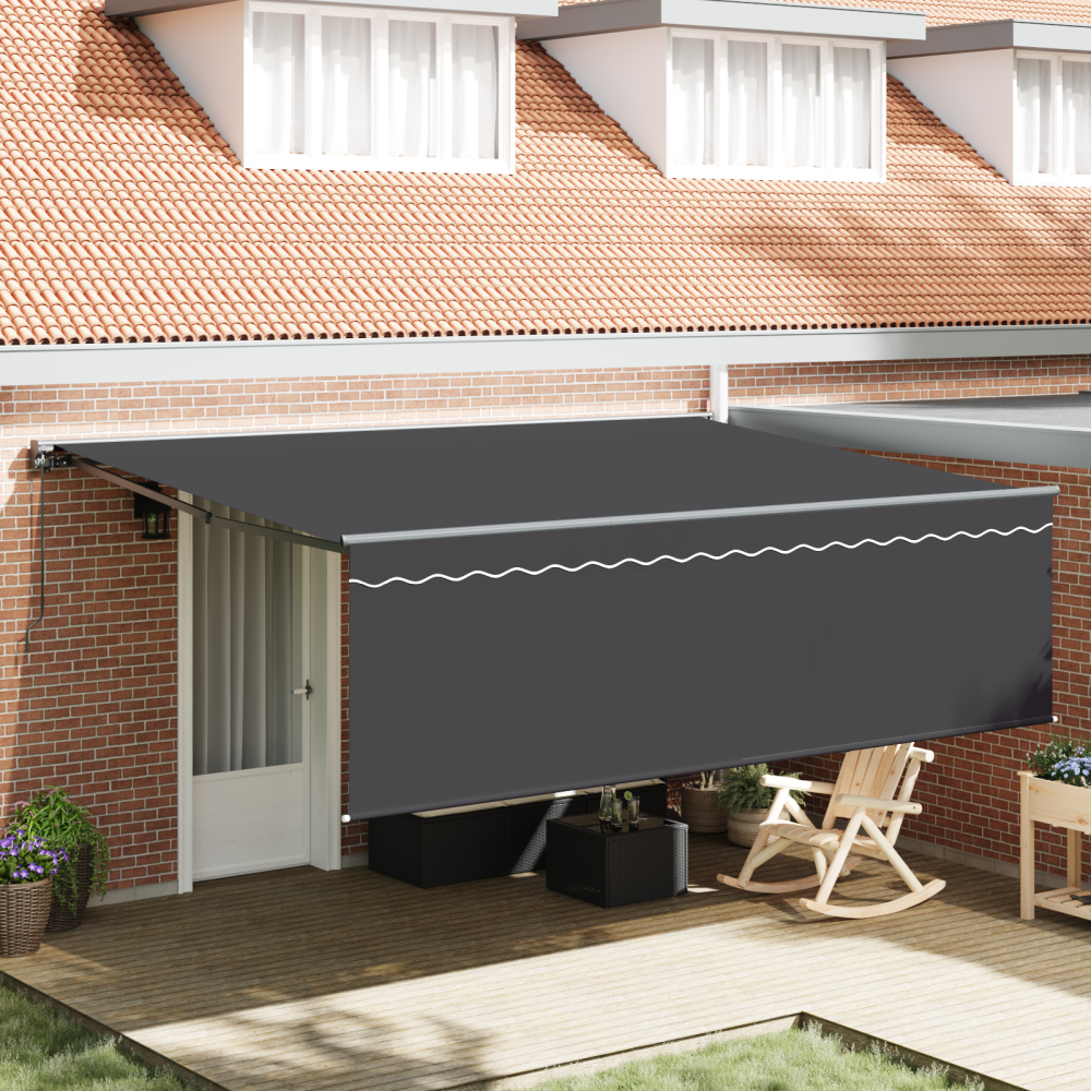 Produktbild för Utfällbar markis Antracit 450 × 300 cm Polyester och aluminium