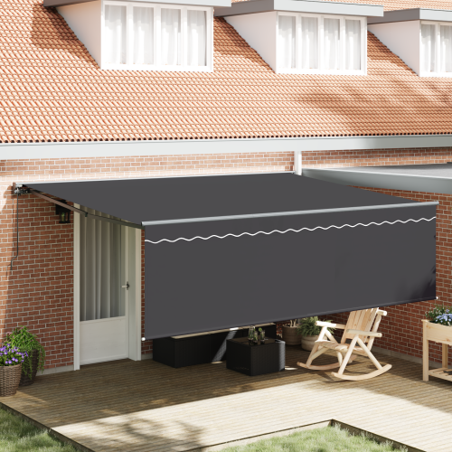 vidaXL Utfällbar markis Antracit 450 × 300 cm Polyester och aluminium