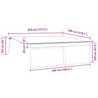 Produktbild för Utfällbar markis Antracit 450 × 300 cm Polyester och aluminium