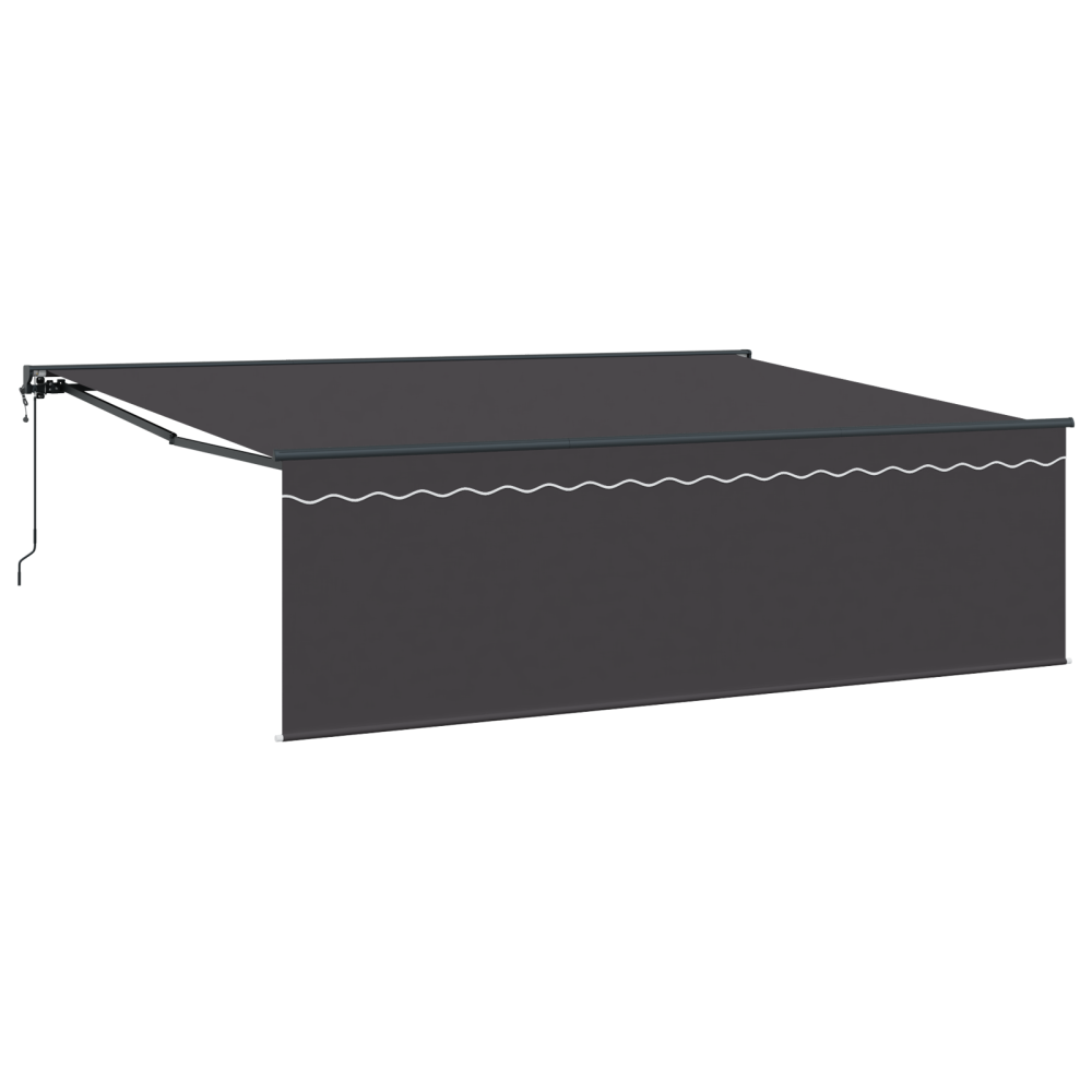 Produktbild för Utfällbar markis Antracit 450 × 350 cm Polyester och aluminium