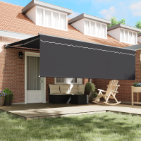 Produktbild för Utfällbar markis Antracit 450 × 350 cm Polyester och aluminium