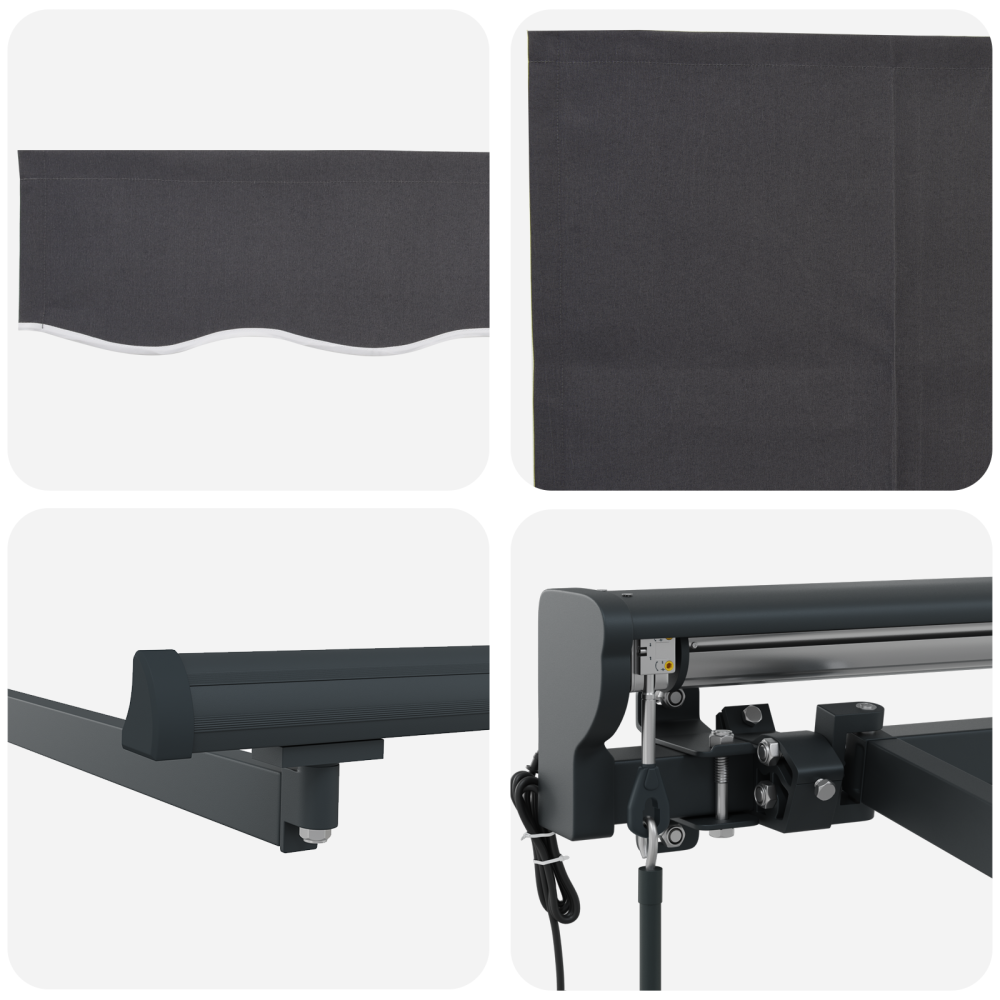 Produktbild för Utfällbar markis Antracit 450 × 350 cm Polyester och aluminium