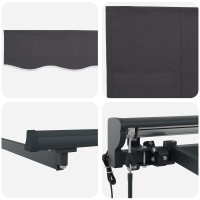 Produktbild för Utfällbar markis Antracit 450 × 350 cm Polyester och aluminium