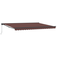 Produktbild för Markisram Brun 450 × 300 cm Polyester med PU-beläggning