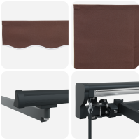 Produktbild för Markisram Brun 450 × 300 cm Polyester med PU-beläggning