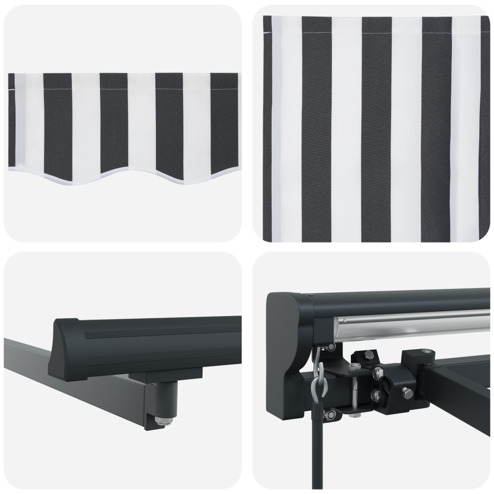 Produktbild för Markisram Antracit och vitt 450 × 300 cm