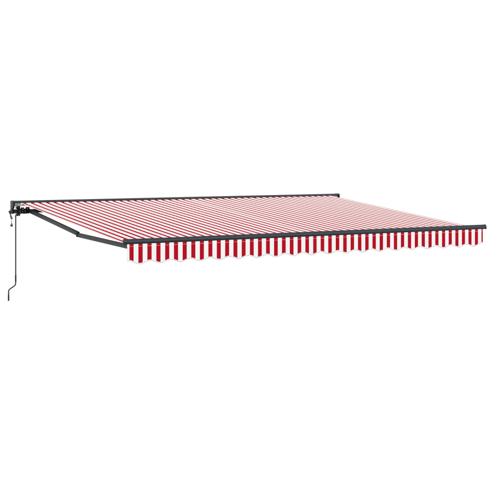 Produktbild för Markisram Röd och Vit 450 × 300 cm Polyester med PU-beläggning