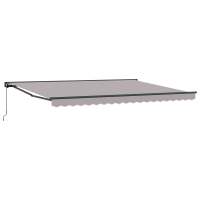 Produktbild för Markisram Ljusgrå 450 × 300 cm Polyester med PU-beläggning