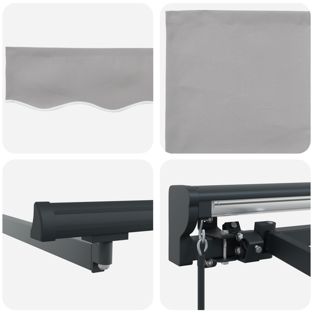 Produktbild för Markisram Ljusgrå 450 × 300 cm Polyester med PU-beläggning