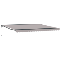 Produktbild för Markisram Ljusgrå 450 × 300 cm Polyester med PU-beläggning