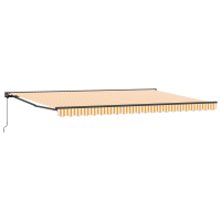 Produktbild för Markisram Gul och Vit 500 × 300 cm Polyester med PU-beläggning