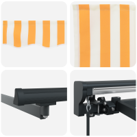Produktbild för Markisram Gul och Vit 500 × 300 cm Polyester med PU-beläggning