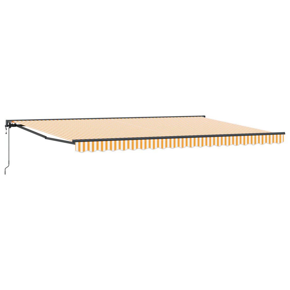 Produktbild för Markisram Gul och Vit 500 × 300 cm Polyester med PU-beläggning