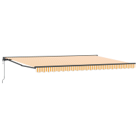 Produktbild för Markisram Gul och Vit 500 × 300 cm Polyester med PU-beläggning