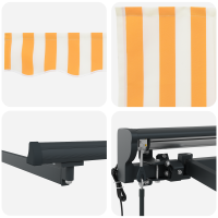 Produktbild för Markisram Gul och Vit 500 × 300 cm Polyester med PU-beläggning