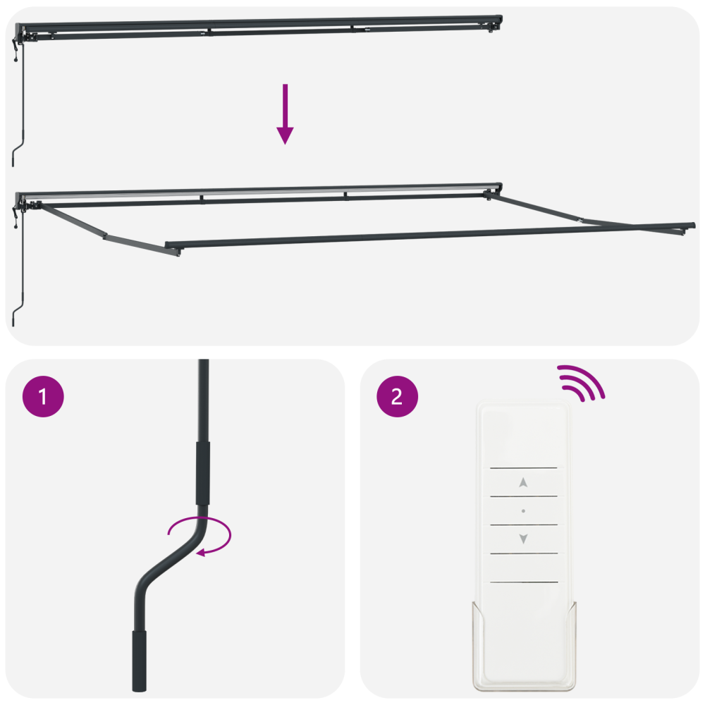 Produktbild för Markisram Orange och Svart 500 × 300 cm