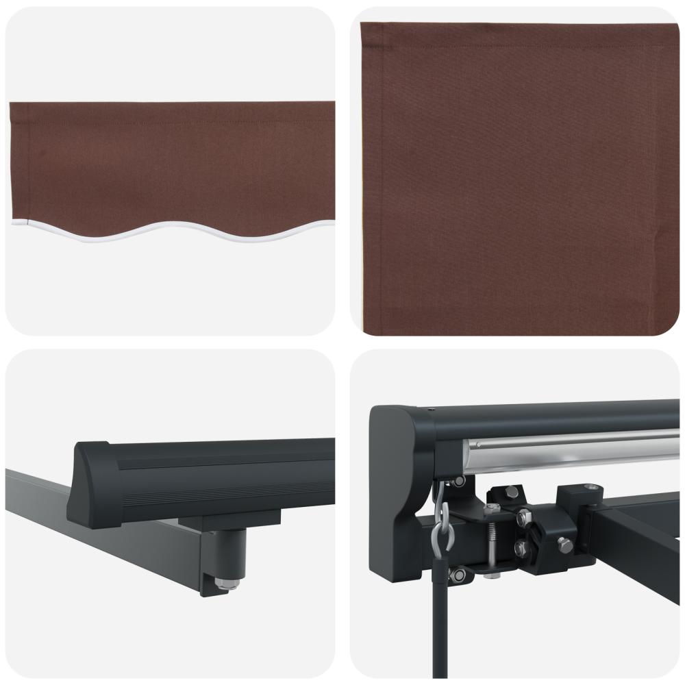 Produktbild för Markisram Brun 500 × 300 cm Polyester med PU-beläggning