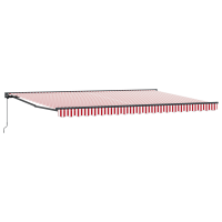 Produktbild för Markisram Röd och Vit 500 × 300 cm Polyester med PU-beläggning