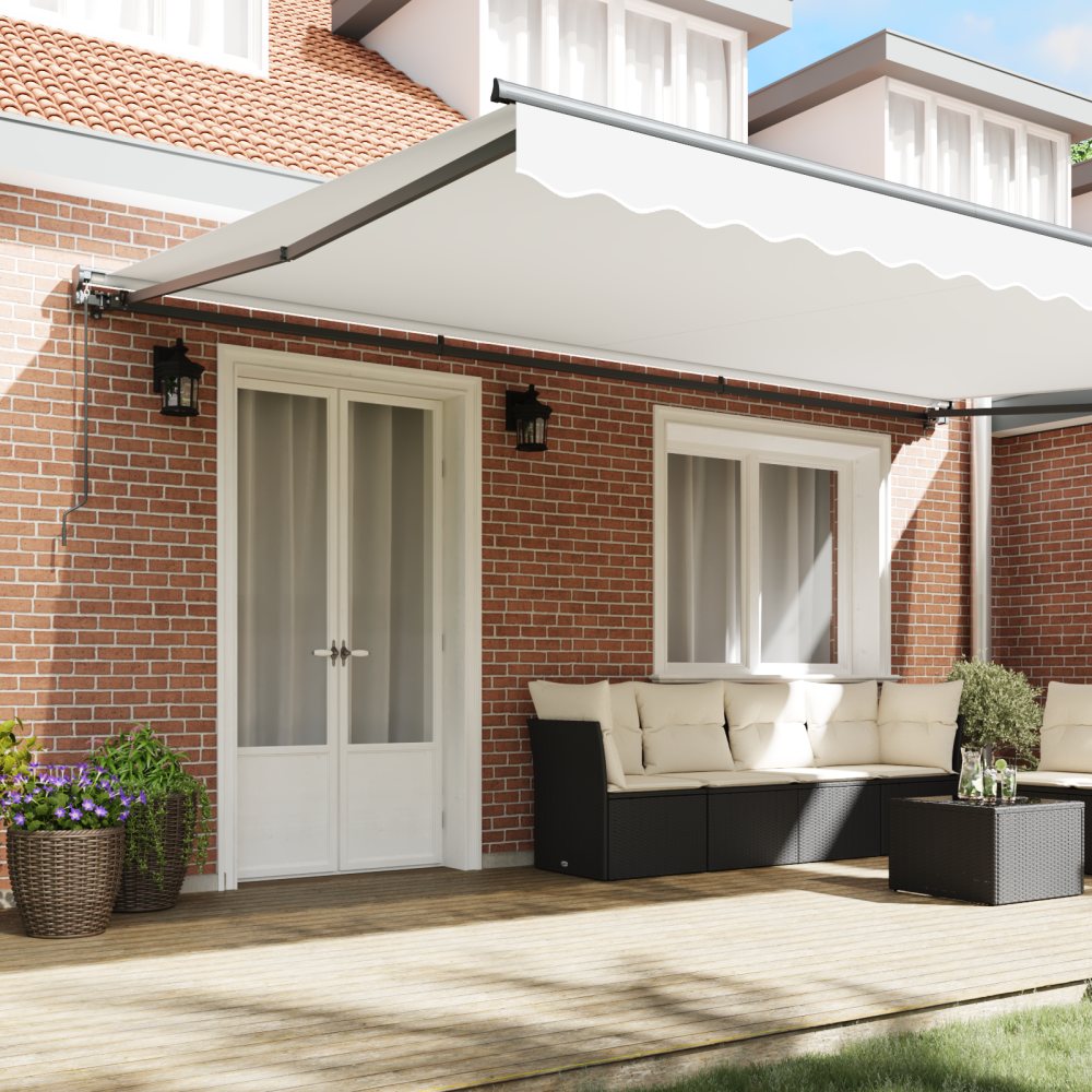 Produktbild för Markisram Vit 500 × 300 cm Polyester med PU-beläggning