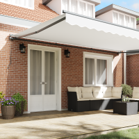 Produktbild för Markisram Vit 500 × 300 cm Polyester med PU-beläggning