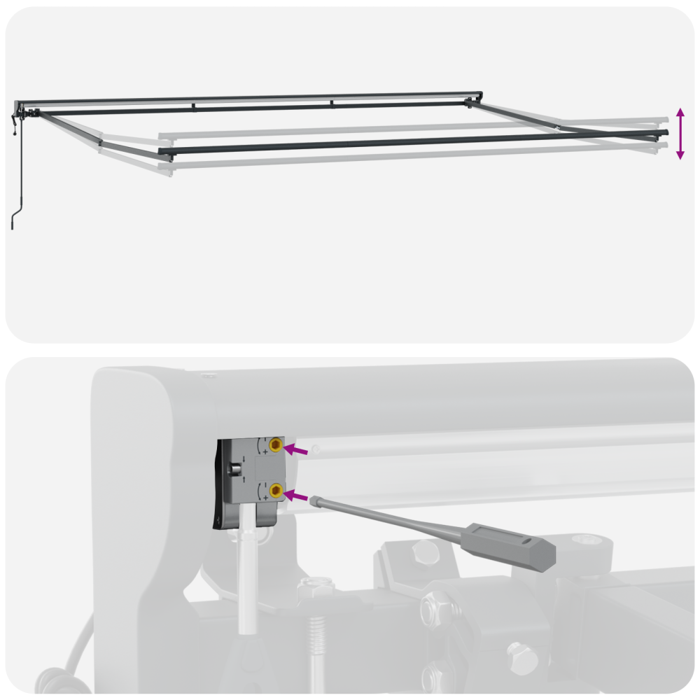 Produktbild för Markisram Vit 500 × 300 cm Polyester med PU-beläggning