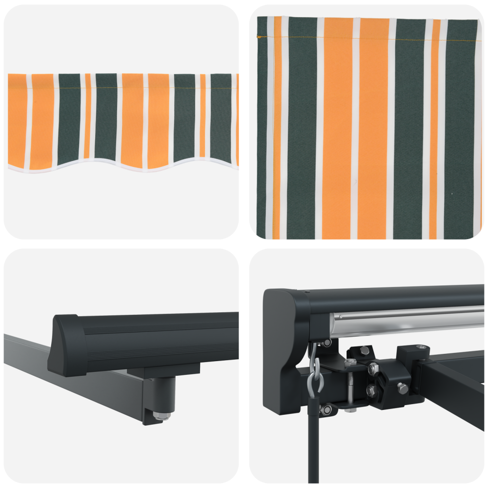 Produktbild för Markisram Grön och Gul 500 × 300 cm Polyester med PU-beläggning