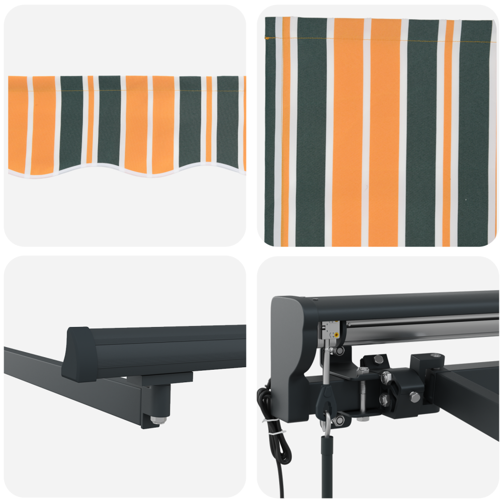 Produktbild för Markisram Grön och Gul 500 × 300 cm Polyester med PU-beläggning