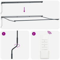 Produktbild för Markisram Grön och Gul 500 × 300 cm Polyester med PU-beläggning