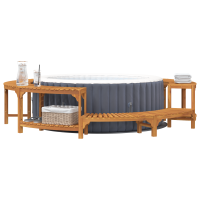 Produktbild för Bubbelbad Omgivning Brun Ø275 x 55,5 cm Massivt Akaciaträ
